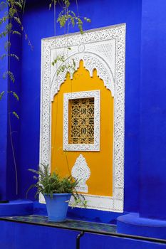 Blue Villa House in Majorelle Garden in Marrakech City, Morocco