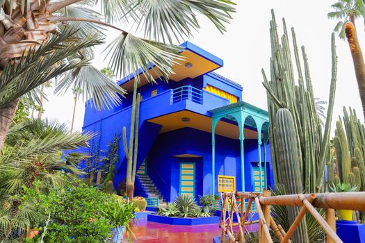 Blue Villa House in Majorelle Garden in Marrakech City, Morocco