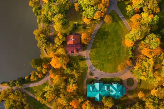 Autumn landscape in Loshitsky Park in Minsk. Belarus.Golden autumn.