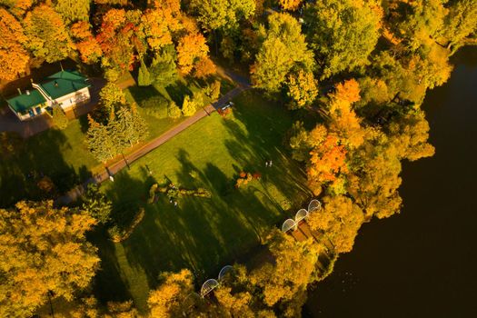 Autumn landscape in Loshitsky Park in Minsk. Belarus.Golden autumn.