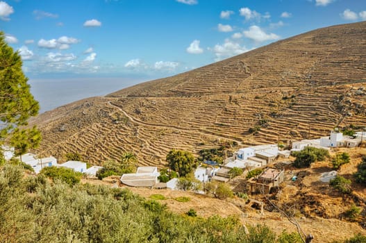 Nice village of Kallitsos on a mountain of Serifos, Greece