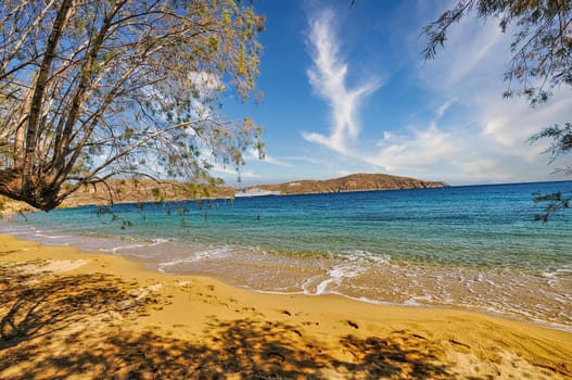 View of the Livadakia beach in Serifos island, Greece