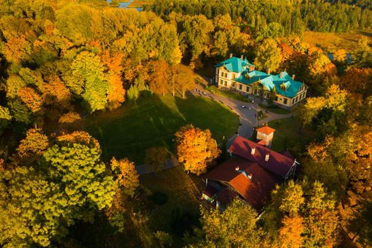 Autumn landscape in Loshitsky Park in Minsk. Belarus.Golden autumn.