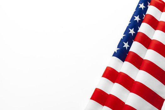 Close up of American flag USA on plain background
