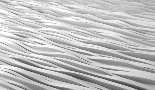 Wave Stripe White Background, 3D rendering illustration.