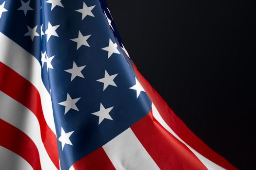 Beautifully waving star and striped American flag. creative photo