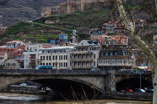 Old Tbilisi architecture in early spring time