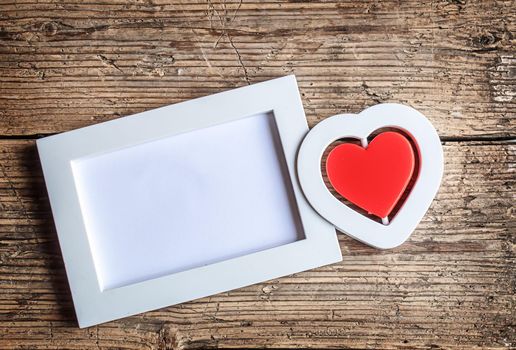 Gift box on a wooden background. Valentine's Day gift.selectiv focus.holiday