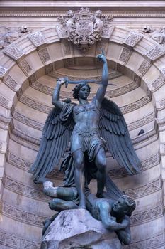 The Statue of Saint Michael in Paris, France