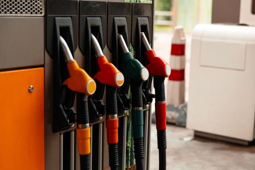 Fuel dispensing pump,Horizontal shot of some fuel pumps at a gas station.