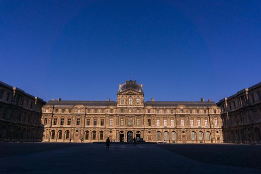 Ancient courtyard of the Louvre in Paris, France