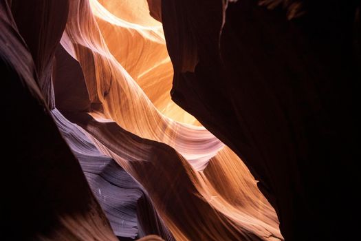 Antelope canyon curves in a specially beautiful place in the USA