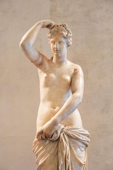 Florence, Italy - Circa June 2021: statue of Venus, Roman copy of ancient Greek sculture, 4th Century BC