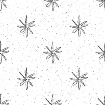 Hand Drawn Snowflakes Christmas Seamless Pattern. Subtle Flying Snow Flakes on chalk snowflakes Background. Amazing chalk handdrawn snow overlay. Popular holiday season decoration.