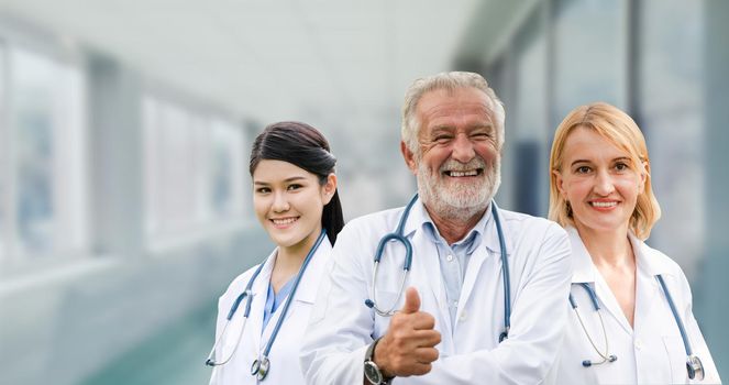 Healthcare people group. Professional doctor working in hospital office or clinic with other doctors, nurse and surgeon. Medical technology research institute and doctor staff service concept.