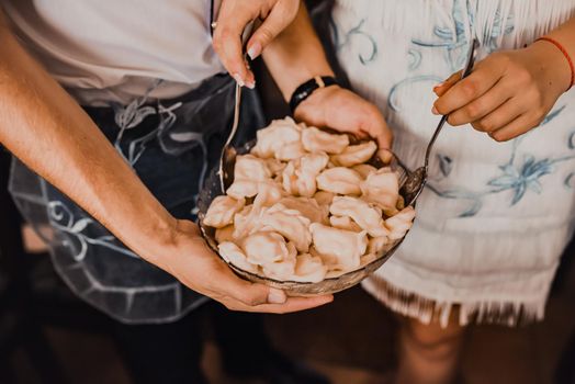 Table with food for the holiday. Cuisine. Culinary Buffet. Dinner Catering. Dining Food. Celebration Party. Concept wedding birthday. Sweet pastries desserts