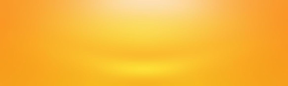 Abstract solid of shining yellow gradient studio wall room background