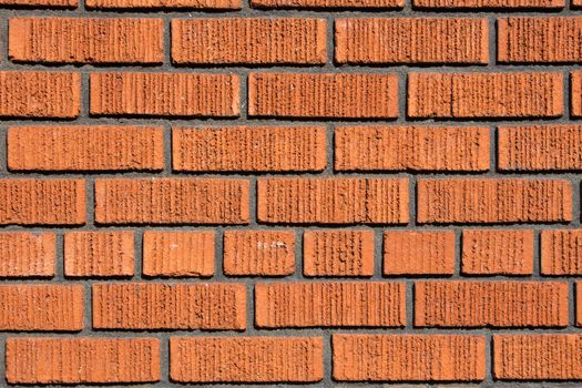 Old Bright, Red And Orange Brick Wall Texture. Strong Brickwork Seamless. Shabby Building Facade. Perfect Stonework Backdrop