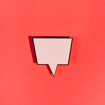 vintage blank pink speech bubble red background
