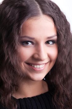 close up portrait of young beauty girl with long hair