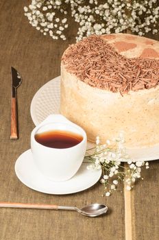 Chocolate pumpkin cake with spiced brown butter frosting for Valentine's Day. From series Pumpkin season