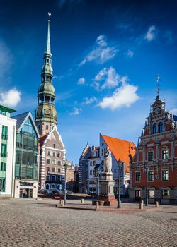 Riga Town Hall Square and St. Peter's Church, Riga, Latvia