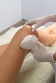 Laser hair removal procedure on ladies legs