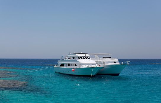 beautiful sunlight seaview safari dive boat in tropical sea