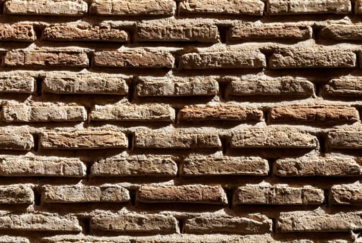 Close-up of old wall with brickwork for texture or background