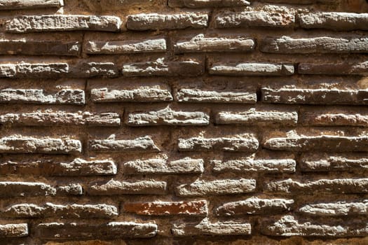 Close-up of old wall with brickwork for texture or background