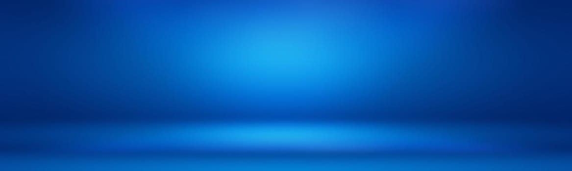 Abstract Luxury gradient Blue background. Smooth Dark blue with Black vignette Studio Banner