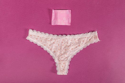 top view panties with sanitary towel