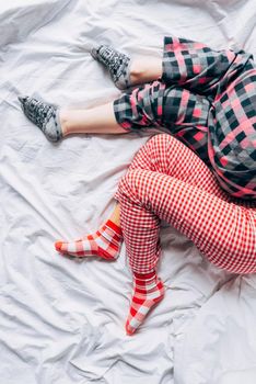 women colored pajamas socks sleeping bed