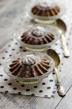 Pumpkin muffins on the table. From the series "Pumpkin Cupcakes"