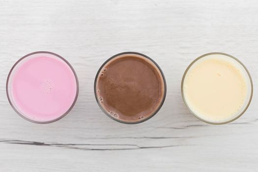 top view assortment smoothies