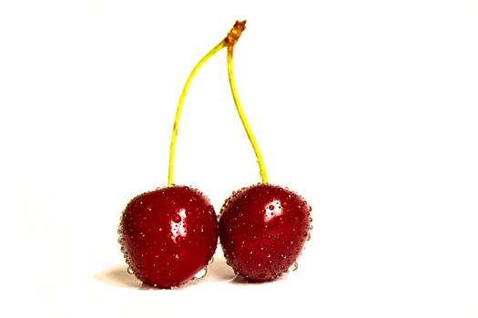 Cherries isolate on a white background.Selective focus. Nature