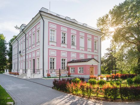 Bolshye Vyazemy, Russia - May 28, 2018. Museum of Bolshye Vyazemy manor, architectural landmark in Moscow area.