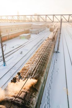 MOSCOW, RUSSIA - January 01, 2010. Upper view on Studencheskaya subway station of Moscow underground before renovation.