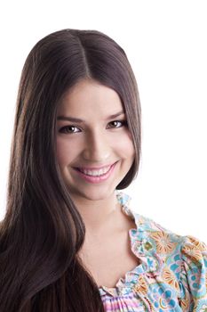 Beauty young girl with garland in traditional russian costume