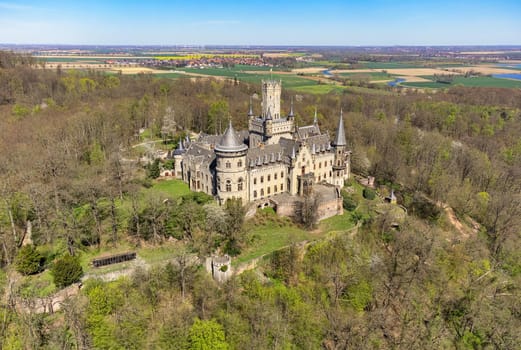 View of a Gothic revival Marienburg castle in Lower Saxony, Germany