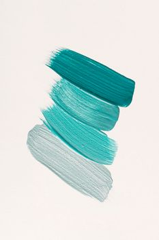 flat lay blue paint brush strokes
