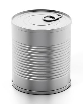 Tin can isolated on white background. 3D illustration.