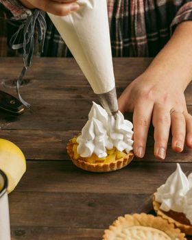 apple pie tart with whipped cream