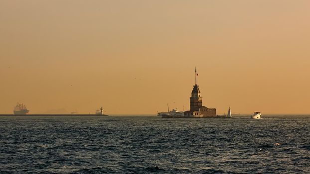 The Maidens Tower, also known as Leanders Tower or Tower of Leandros since the medieval Byzantine period, is a tower lying on a small islet located at the southern entrance of the Bosphorus strait 200 m from the coast of Uskudar in Istanbul, Turkey.