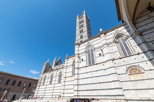 siena,italy august 07 2021:Siena the city cathedral in the square of duomo