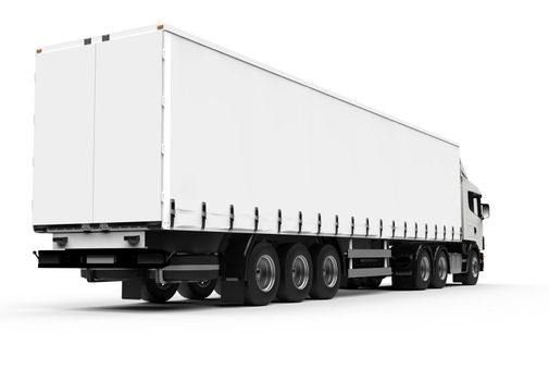 Back of a big white truck: 3D illustration