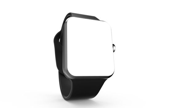 Modern smartwatch mockup isolated on a white background.3D illustration
