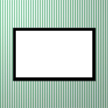 Mockup of a frame on a green striped wall