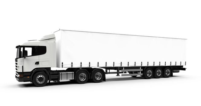Big white truck: 3D illustration
