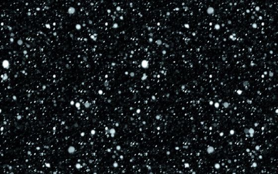 White snow on a black background: 3d illustration